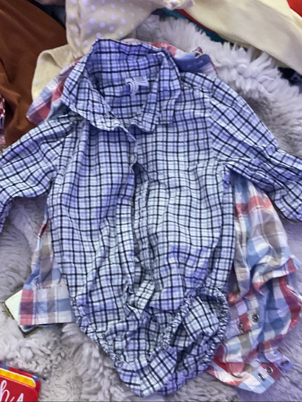 Children's Lavender Plaid Button-Down Shirt
